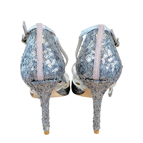 NWOT Boden Jennifer silver sequin T-strap heels... - Picture 5 of 7